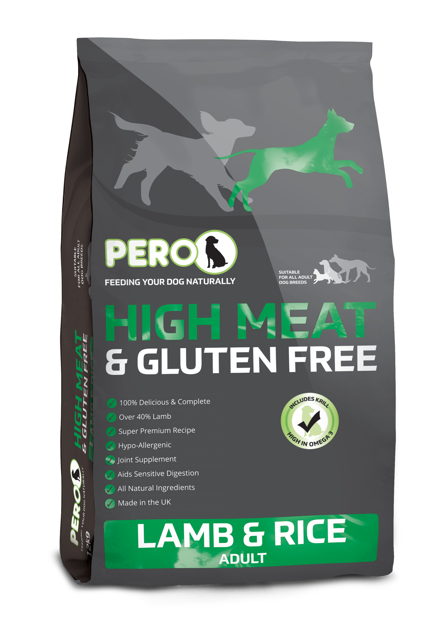 Pero High Meat Lamb & Rice Dry Dog Food - 12kg